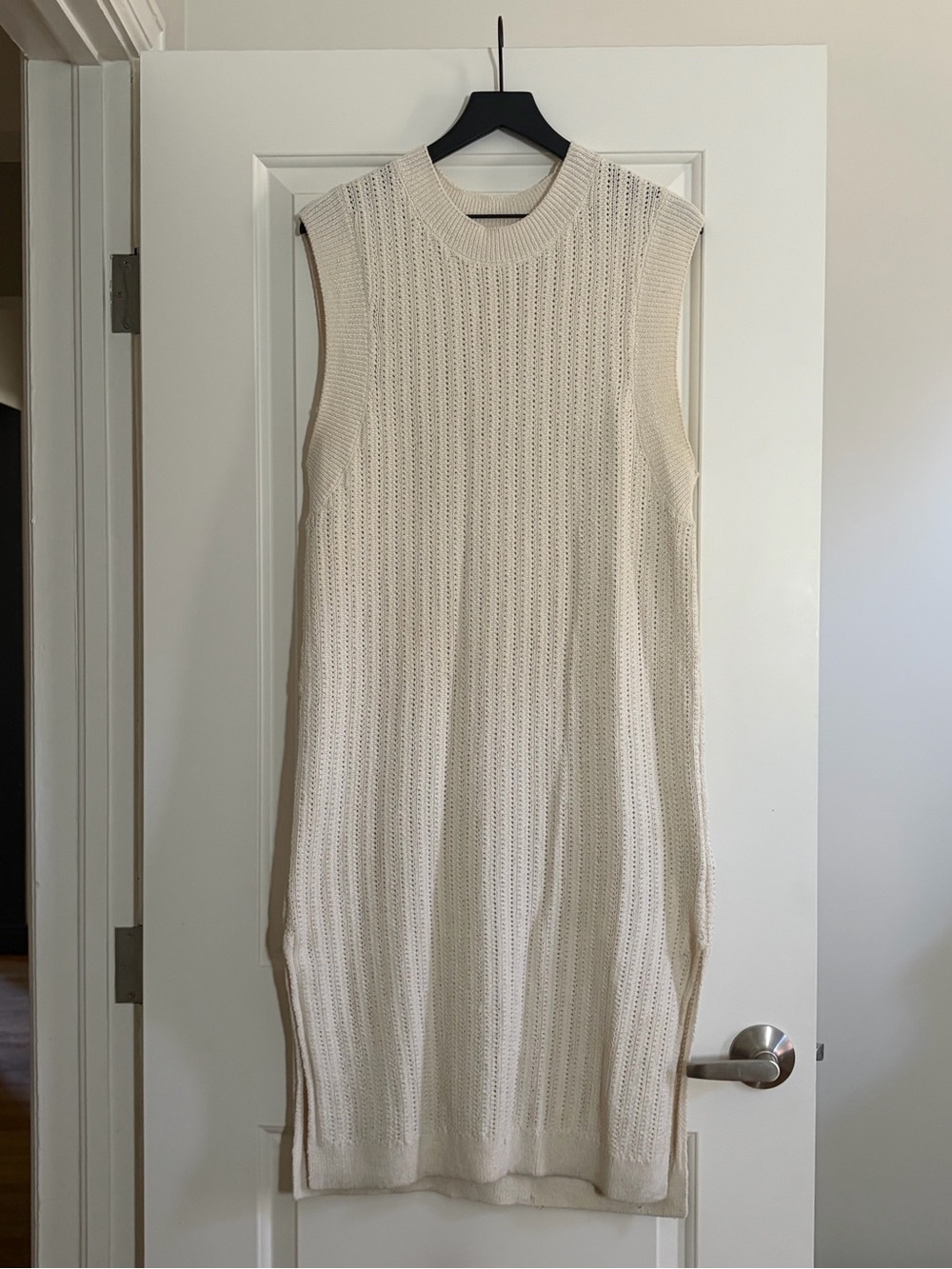 H&M Cream Sleeveless Knit Midi Dress